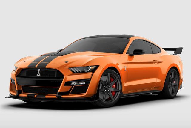 mustang提车作业疯狂的野兽760马力新款福特野马gt500橙色涂装真帅气