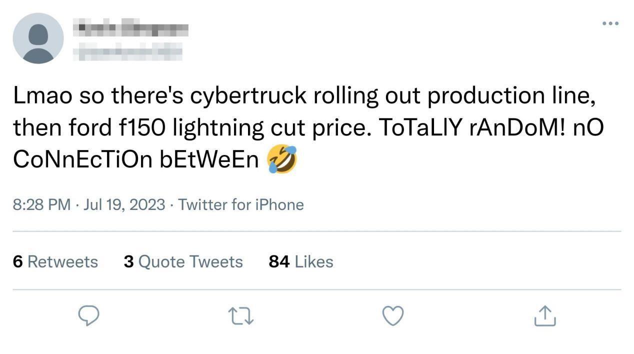 赛博皮卡一出，福特F-150纯电版就降价，海外网友拍手叫好
