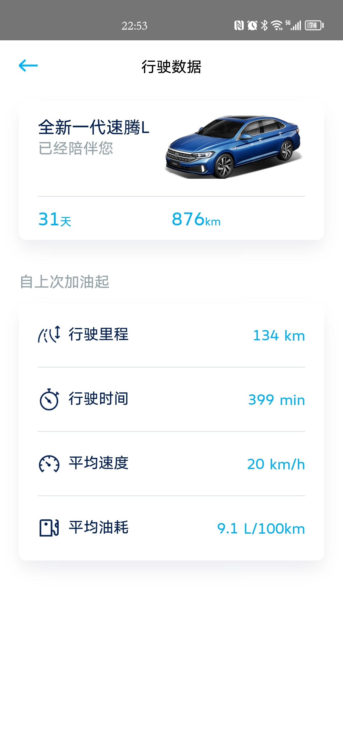 大众速腾 你们的油耗多少