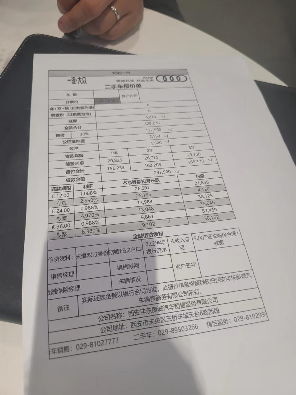 奥迪A6L 20年5月份车  55尊享动感   全车原版原漆  28000公里。一手户 420000  这个价格怎么样。