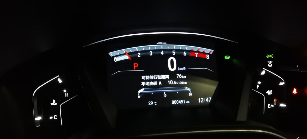 本田CR-V 新车450公里。目前油耗10.5，这个正常吗？