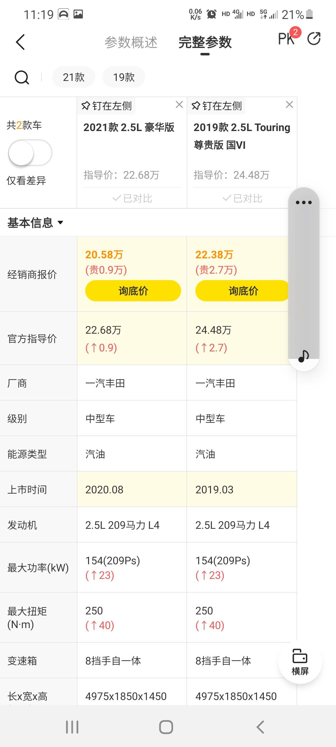 丰田亚洲龙 换地址生产涨价了是吗   是中期改款了吗