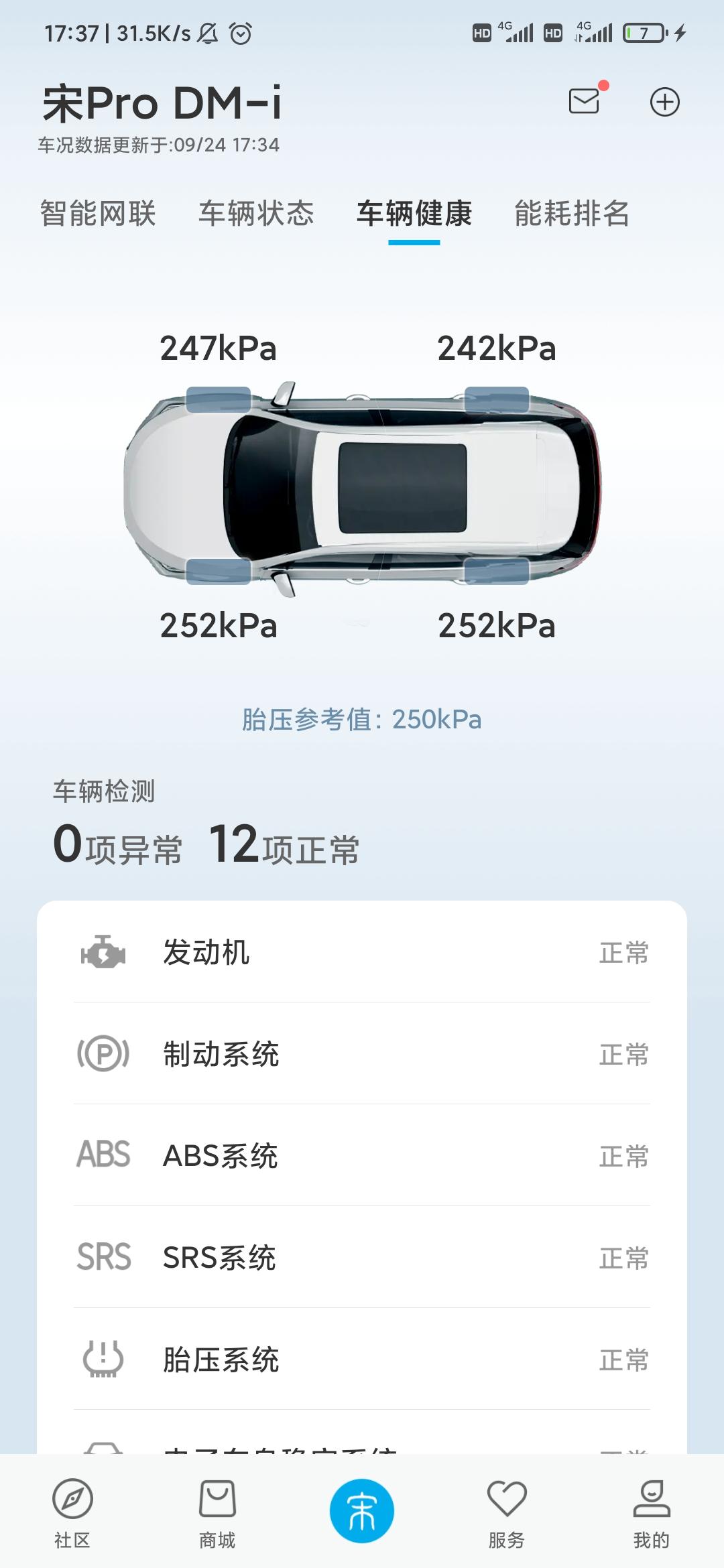 比亚迪宋Pro DM-i 刚提车，加了油了，发现启动车辆时仪表盘老是看到这个发动机标志亮黄灯？比亚迪app上又没有提示异