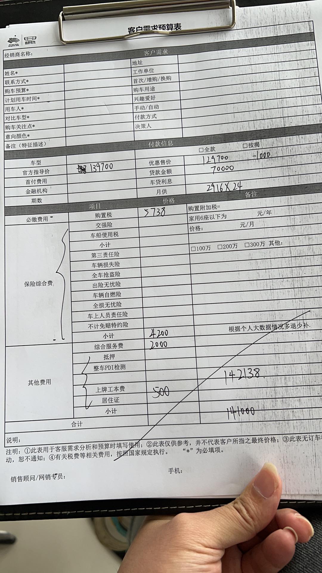 吉利星瑞 在武汉，最后发票低开14万整可以不