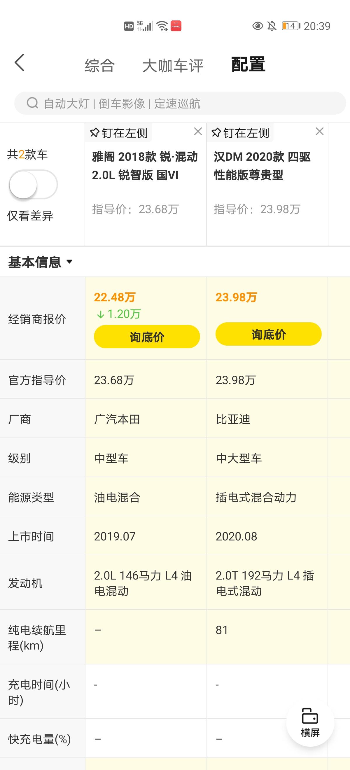 比亚迪汉DM 有没有大哥指点下，选择雅阁混动好还是汉dm，充电呢不是特别方便，但雅阁的内饰真的想吐，担心汉的后期小毛病多