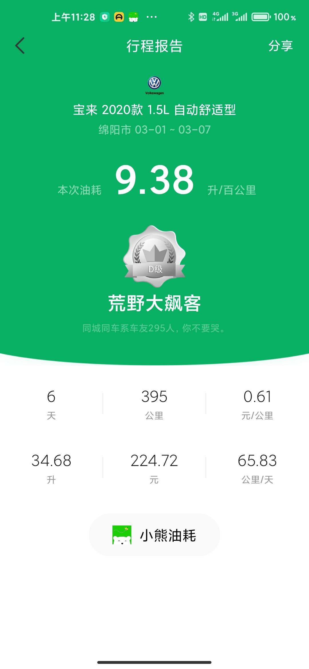 大众宝来 万能的车友啊！！我这20款自动挡最新油耗高的是不是有点不正常？