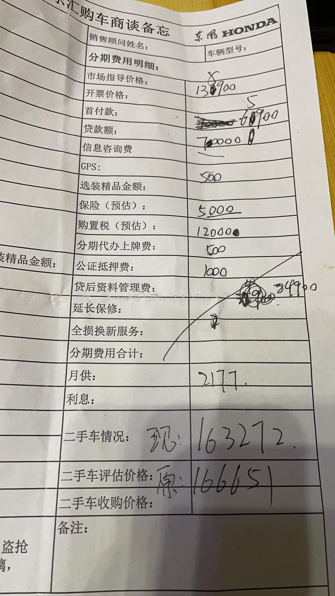 本田思域 劲动版 已经交了定金 贷款7w三年利息8k 一共算下来加利息16.3w 送了首次保养 行车记录仪 脚垫 车膜 