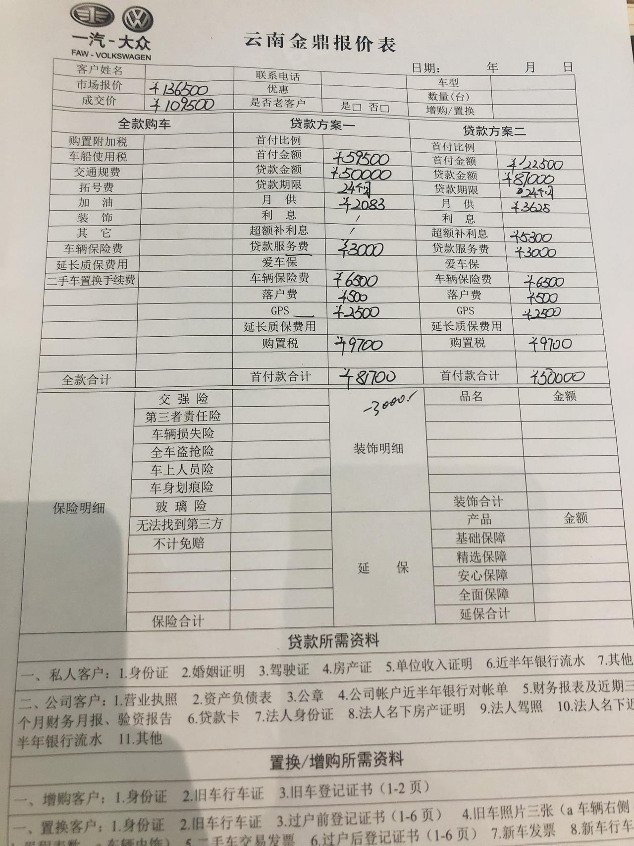 麻烦车友们看看，下周要提车啦，这个价格还可以不？2020款1.5L舒适版宝来