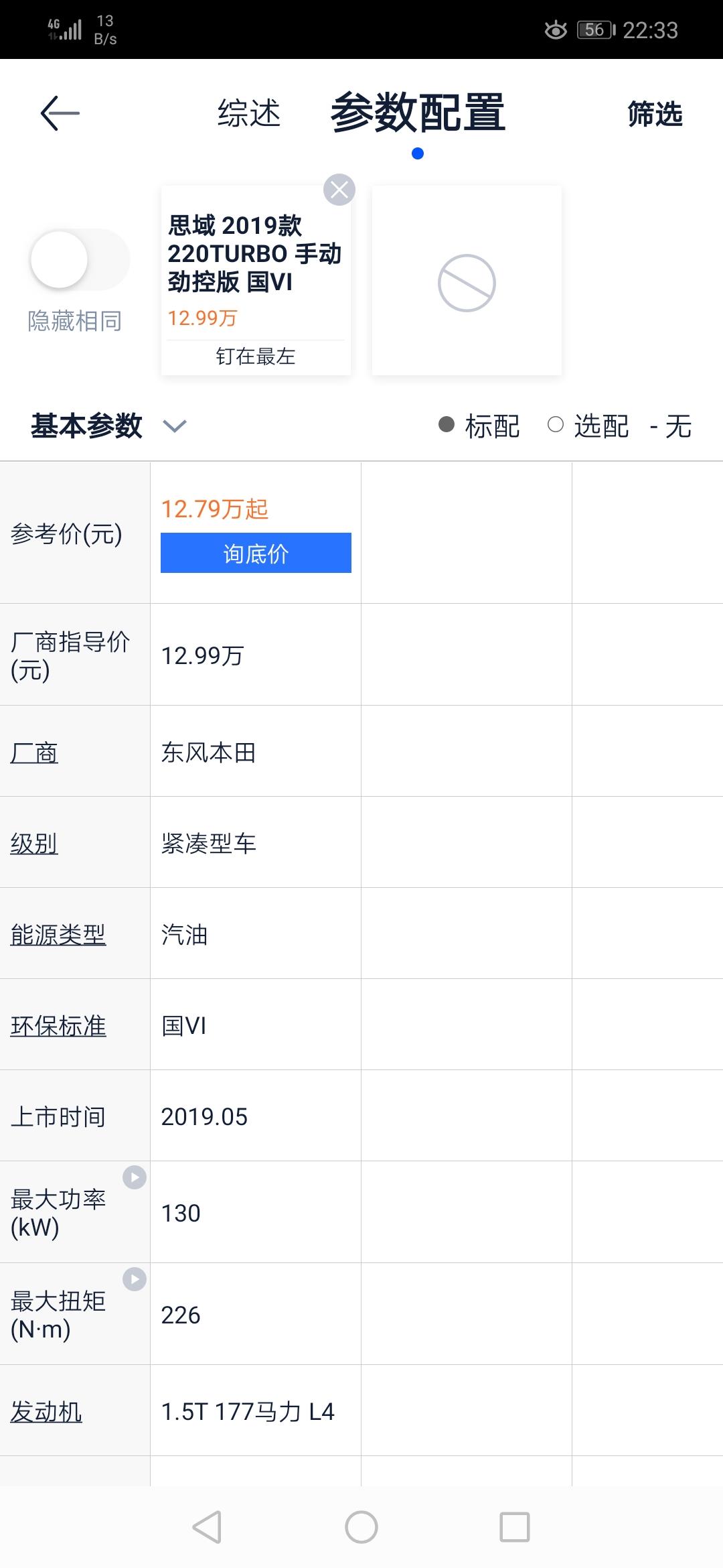 本田思域 手动劲控版的1.5T分期落地价是多少？大概每期共多少钱呢！请问大哥大姐们？