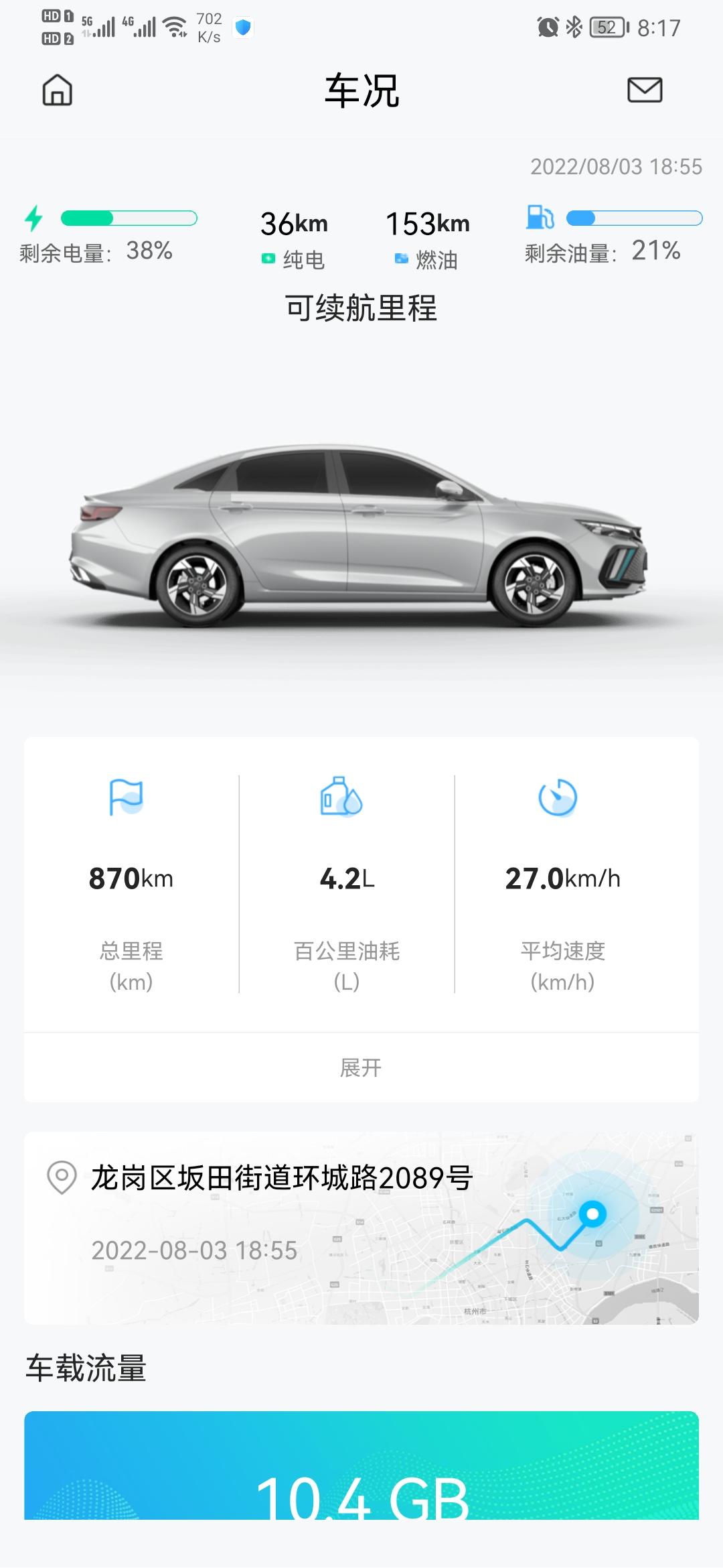 吉利帝豪L 雷神Hi·P 表显油耗2.0，app油耗显示4.2，哪个准。行车日志你们都有显示吗，为什么我的是空的，按道理