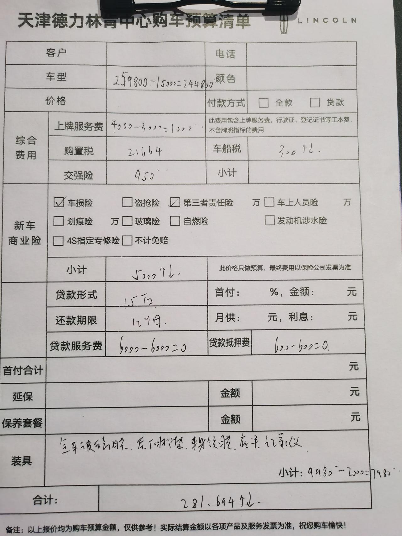 林肯冒险家 第一次去4s店，二享给的报价。感觉主要是保险和强装有点扯，请问应该怎么谈？第一次没什么经验是不是应该直接和销