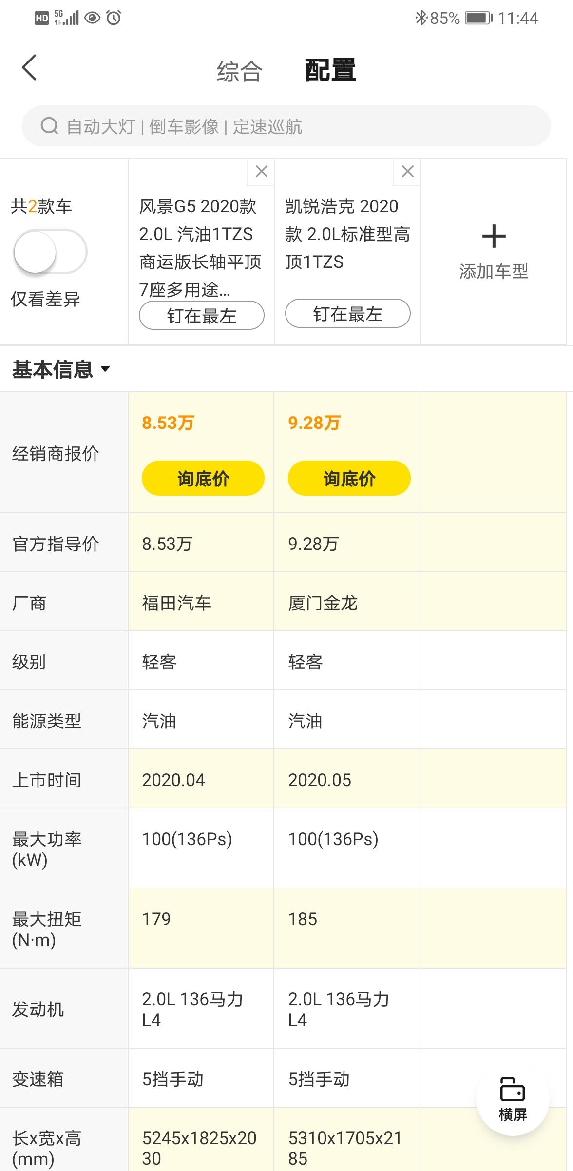 凯锐浩克 和风景G5应该怎么选推荐一下 凯锐浩克 和风景G5应该怎么选推荐一下