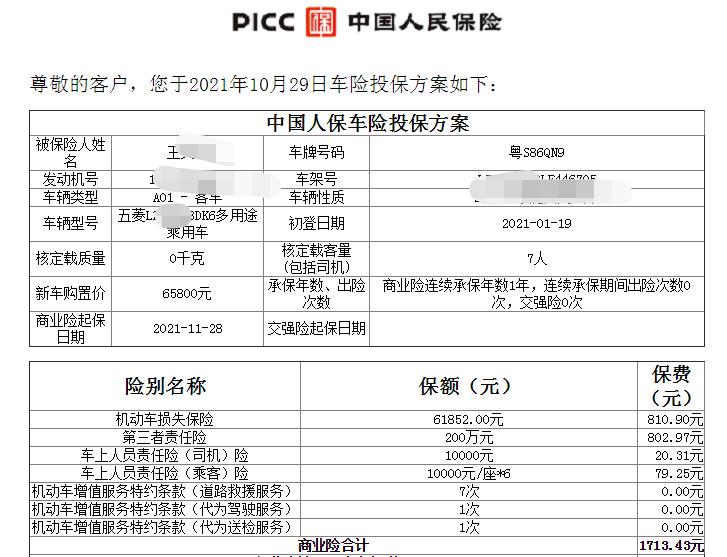 五菱五菱宏光S3 请教各位老司机，这两天有卖保险的联系说现在 买保险优惠。刚开始保额是7万，今年保额降到6了，保费也就便