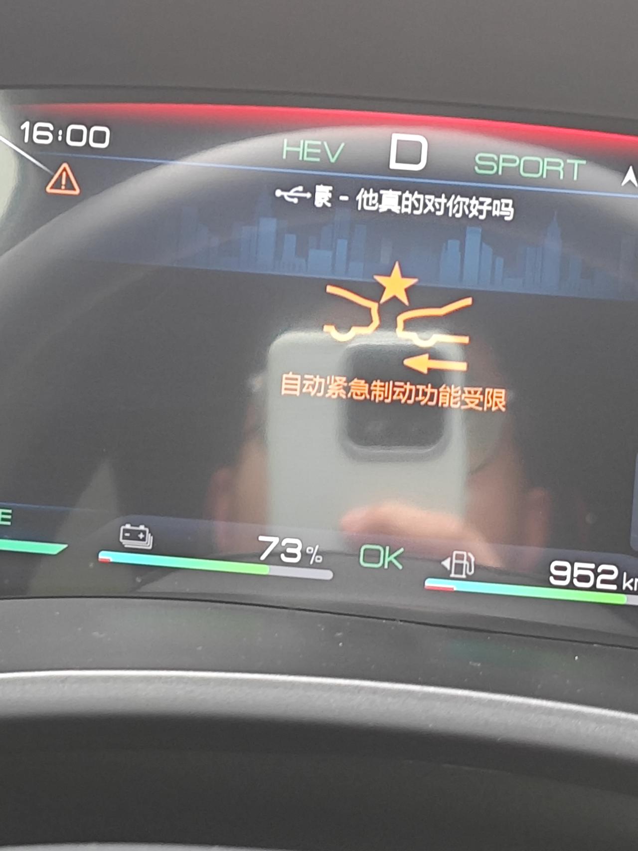 比亚迪宋PLUS DM-i 有哪位车友知道这个咋回事嘛开在高速突然亮了，下高速后又没事了