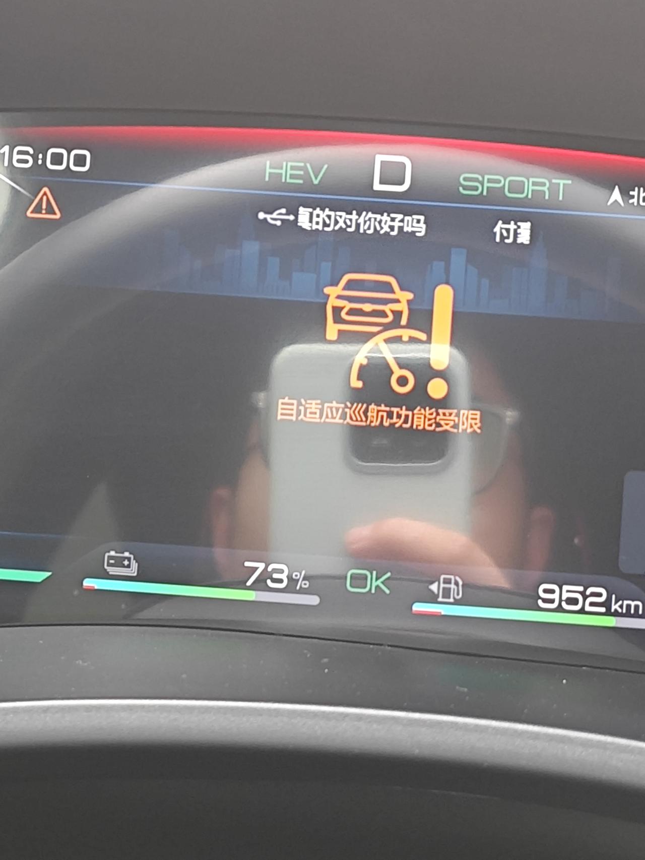 比亚迪宋PLUS DM-i 有哪位车友知道这个咋回事嘛开在高速突然亮了，下高速后又没事了