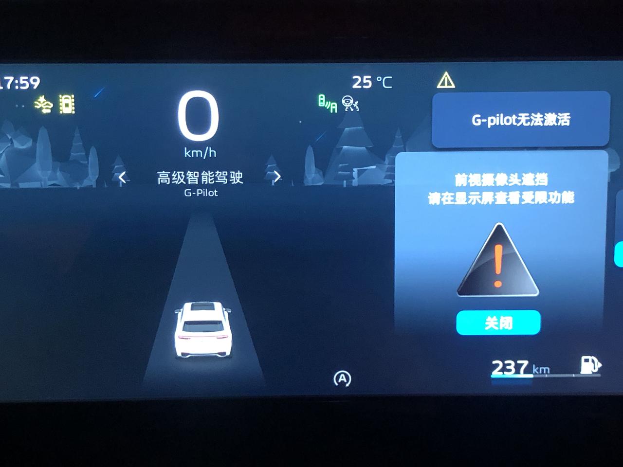 吉利星越L 前置摄像头受限 什么都没有很干净 一下午出现7-8回 时不时就有重新启动车就没有过一会又有 总不能出现次次启