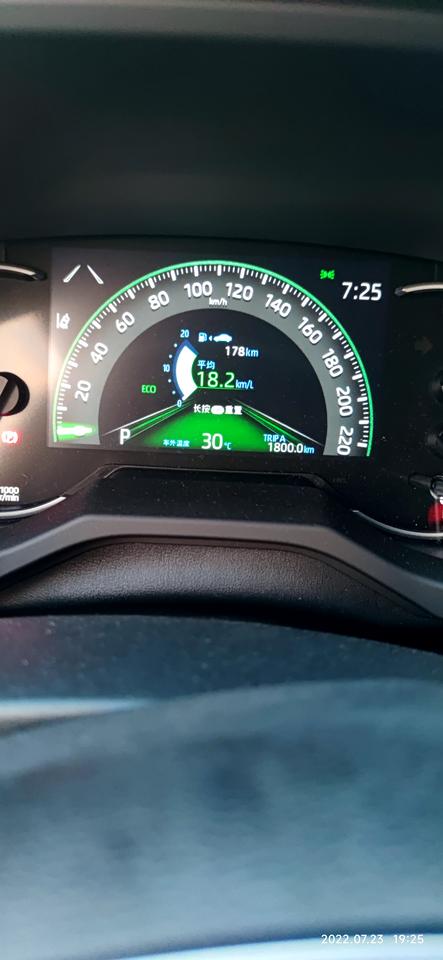 丰田RAV4荣放 全程高速路况好没车，表显和实际油耗差太多了