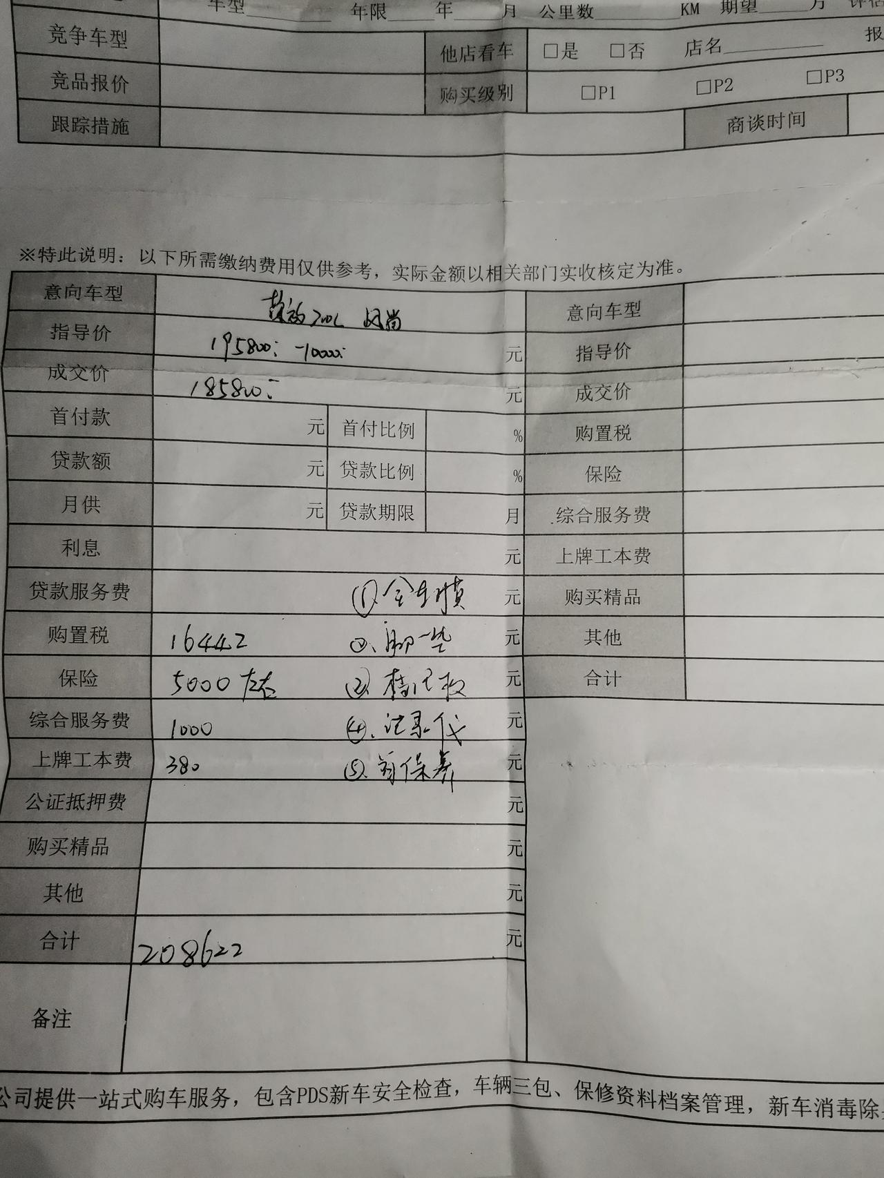 丰田RAV4荣放 兄弟们，荣放风尚版优惠一万，算的全款208622。分期优惠一万二，但是手续费两千。就是不管分期还是全款