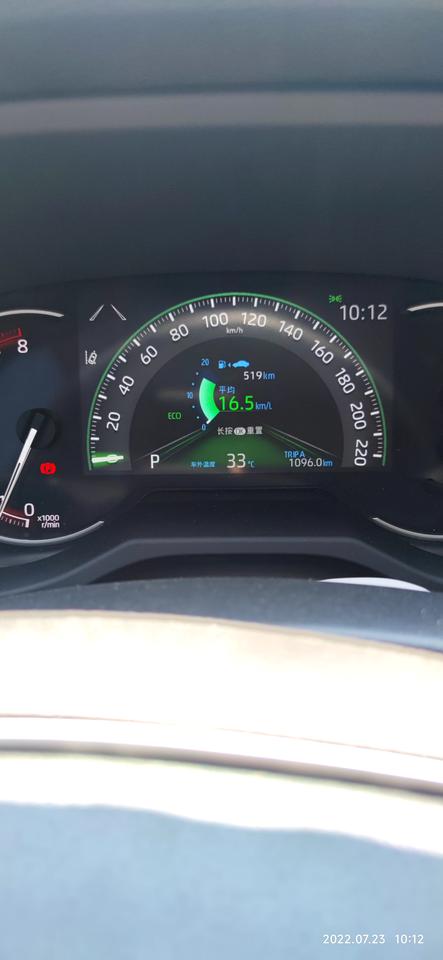 丰田RAV4荣放 全程高速路况好没车，表显和实际油耗差太多了