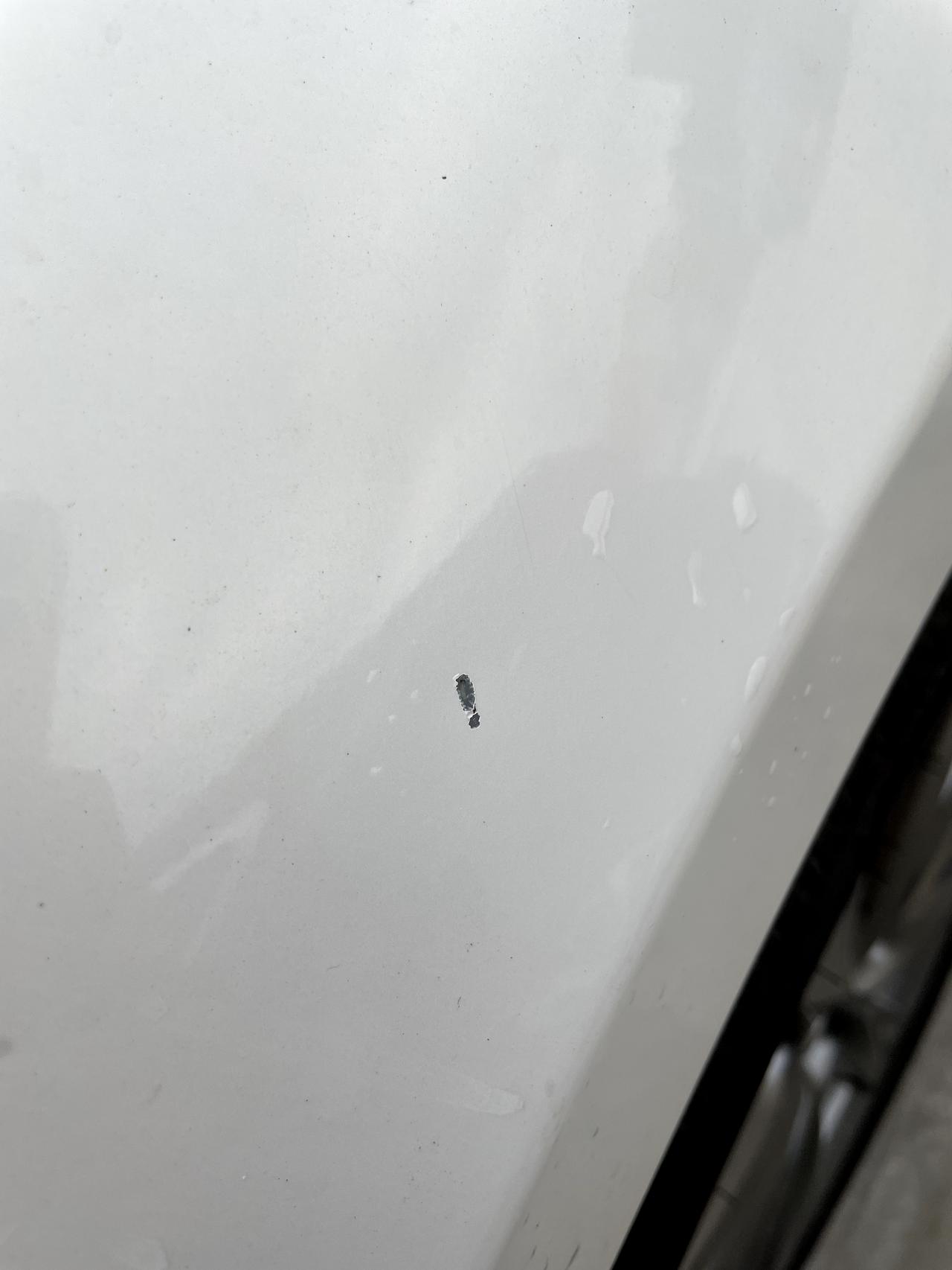 马自达3 昂克赛拉 不知道是被别人开门蹭的还是鸟屎腐蚀的 这里会生锈嘛 有没有修的必要