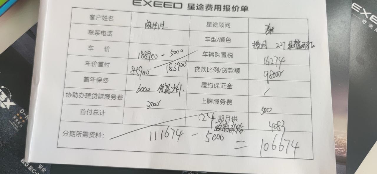 星途揽月 今天去谈的价格390T  两驱星耀 188900的那款！各位老铁看看价格合适吗？