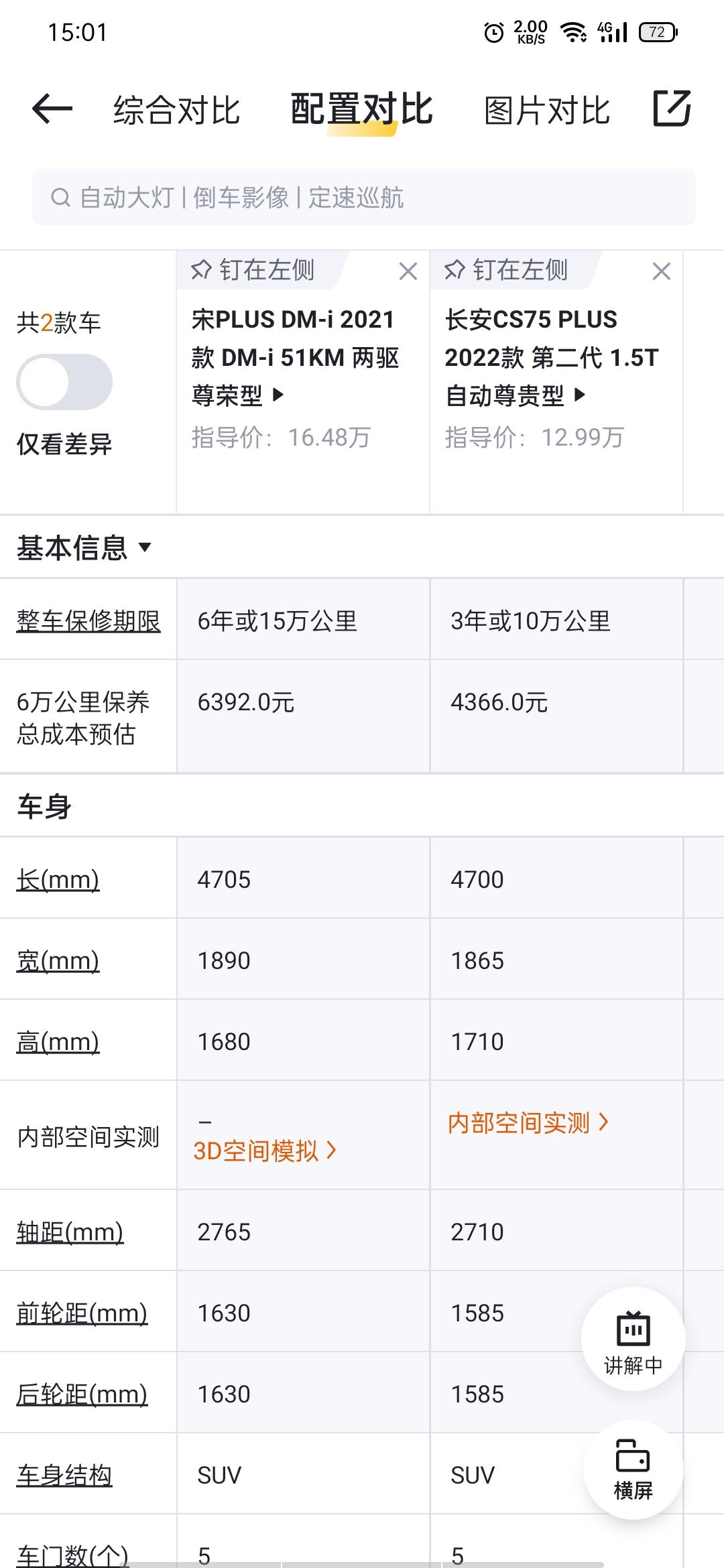 比亚迪宋PLUS DM-i 宋plus和长安cs75比较一下保养费用，为什么电车的保养费用要高呢，哪位大神讲解一下 谢谢
