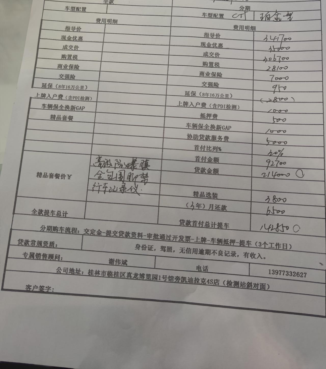 凯迪拉克CT5 这是昨天去4S店问的价格，销售说隔壁市有一台黑色的铂金现车，要的话可以帮忙调过来。还有哪几个地方可以跟销