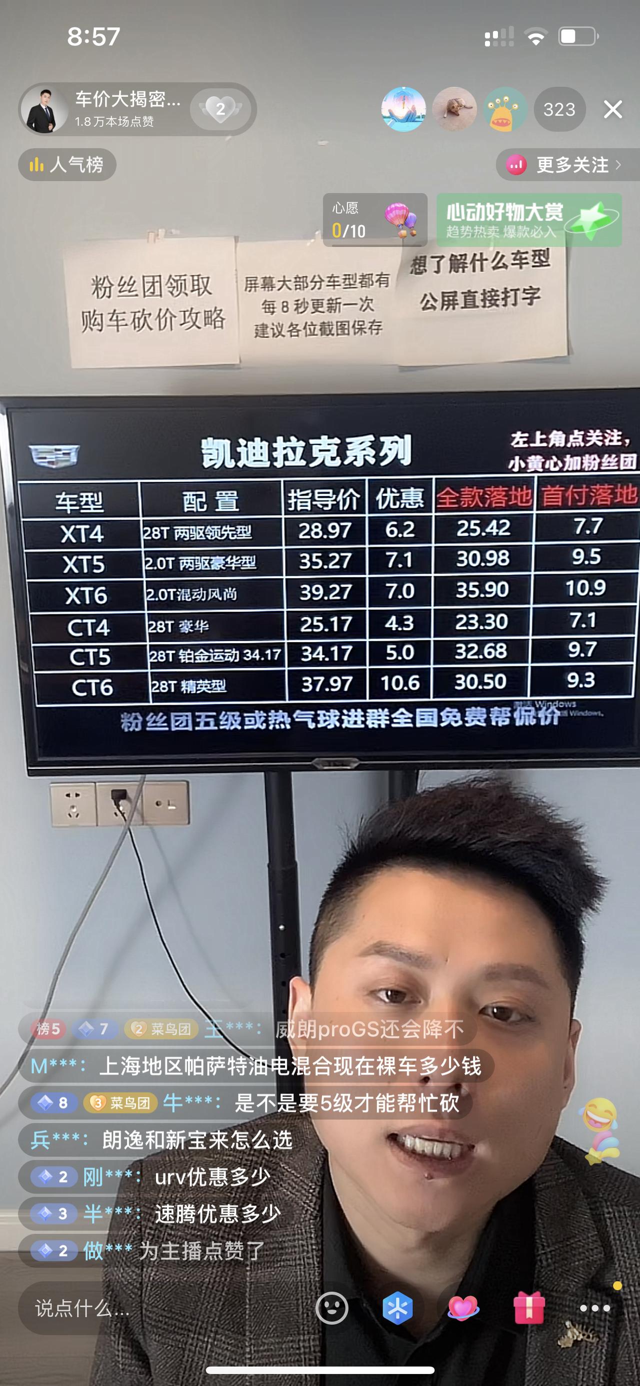 凯迪拉克CT5 浴友们，ct5铂金这个价格的现车是真的假的？到处都说缺车，怎么我问的都有现车。铂金黑，下面截图报价的是南