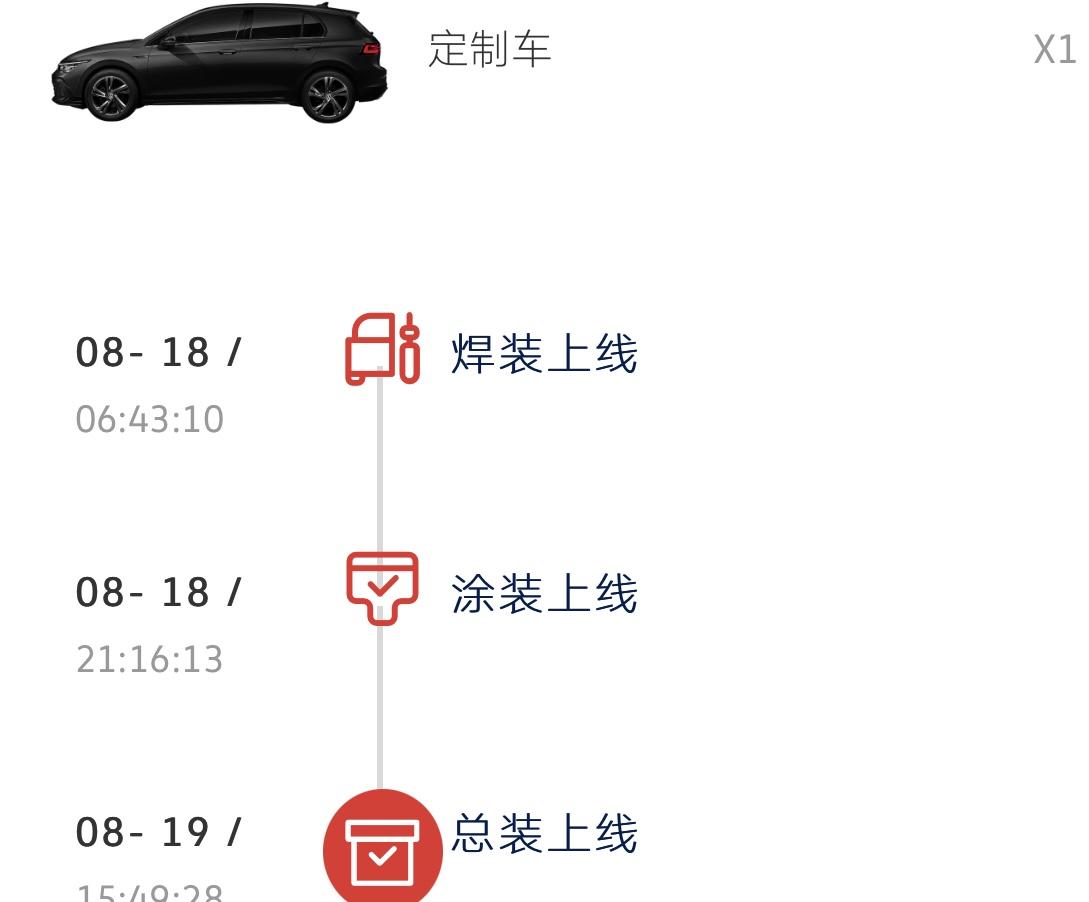 大众高尔夫 老铁们请问你们定制车，从下定到提车多长时间呀！现在卡到总装没更新了