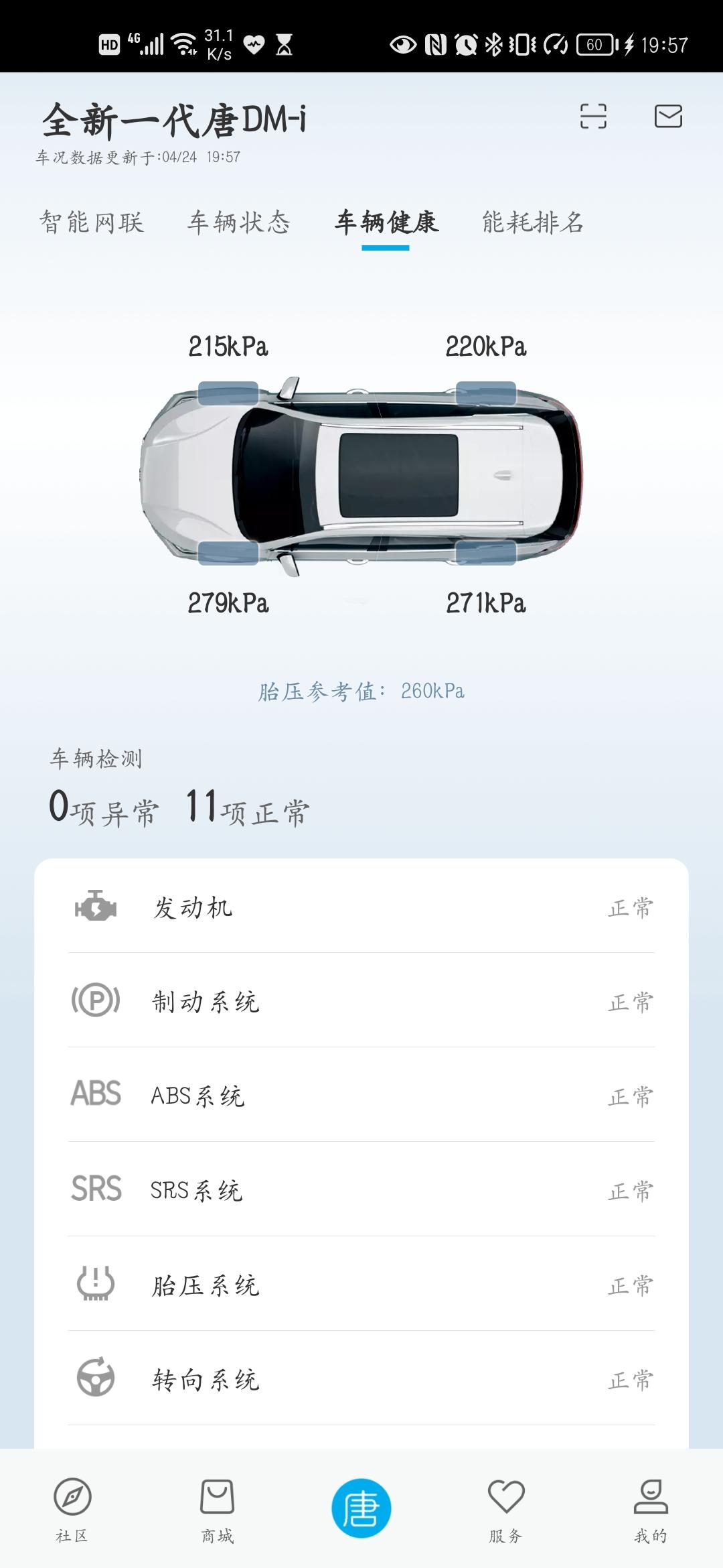 比亚迪唐DM 请教下各位老司机，这样的胎压正常不？要咋处理下不？感谢！