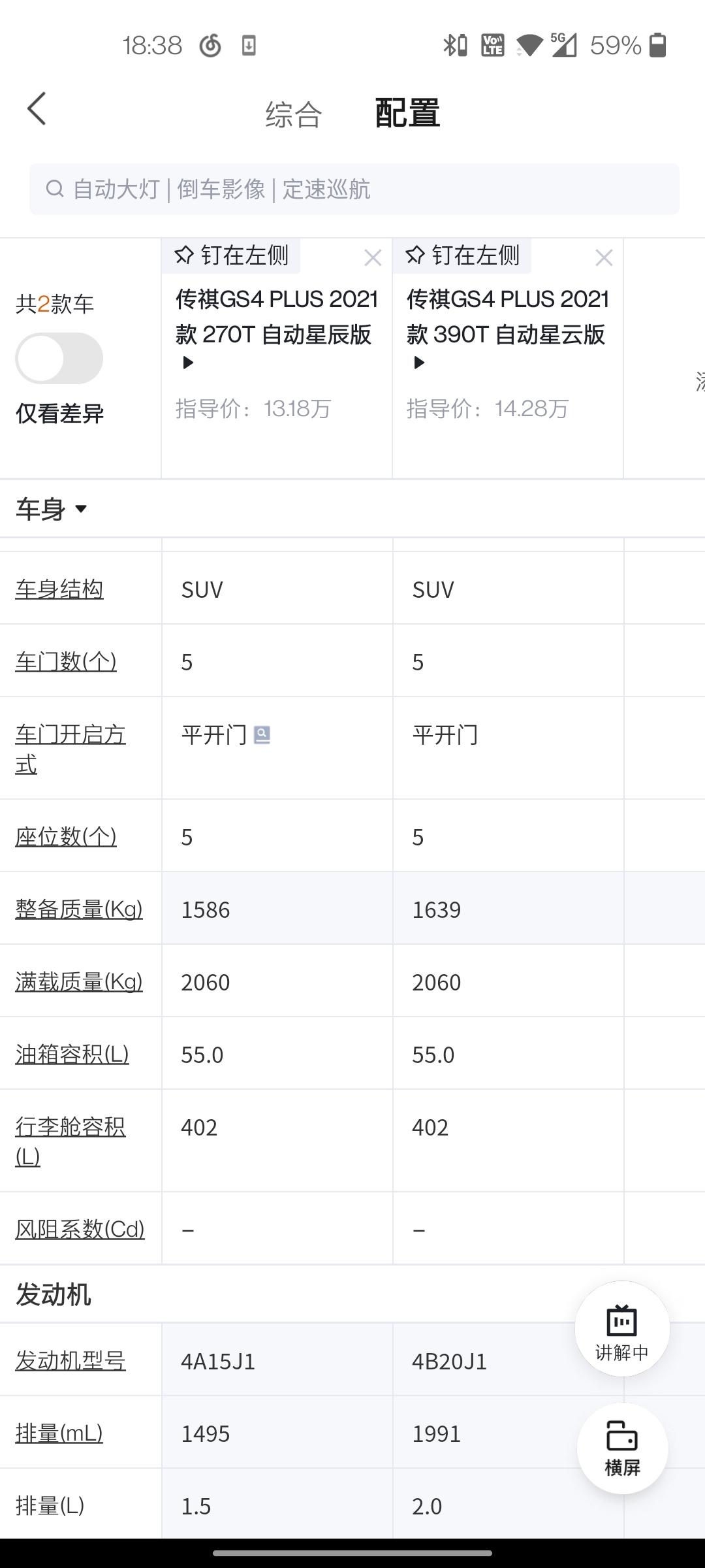 广汽传祺传祺GS4 PLUS 有没有大神知道  这2.0的比1.5的重50GK  ，这一百斤 有什么不同