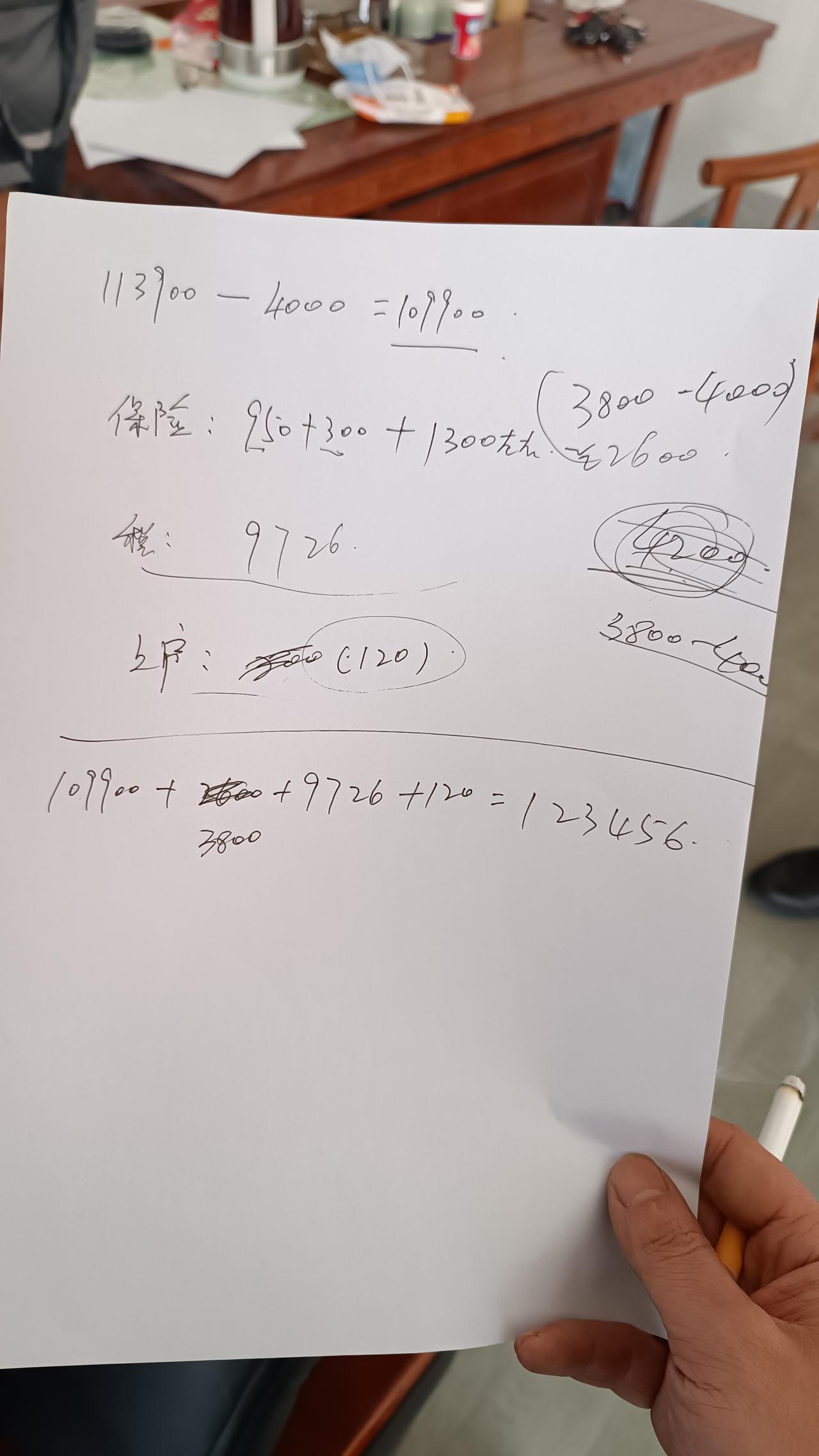 长安欧尚X7 PLUS 自动尊贵版113900款，落地明细，大家帮忙参考下