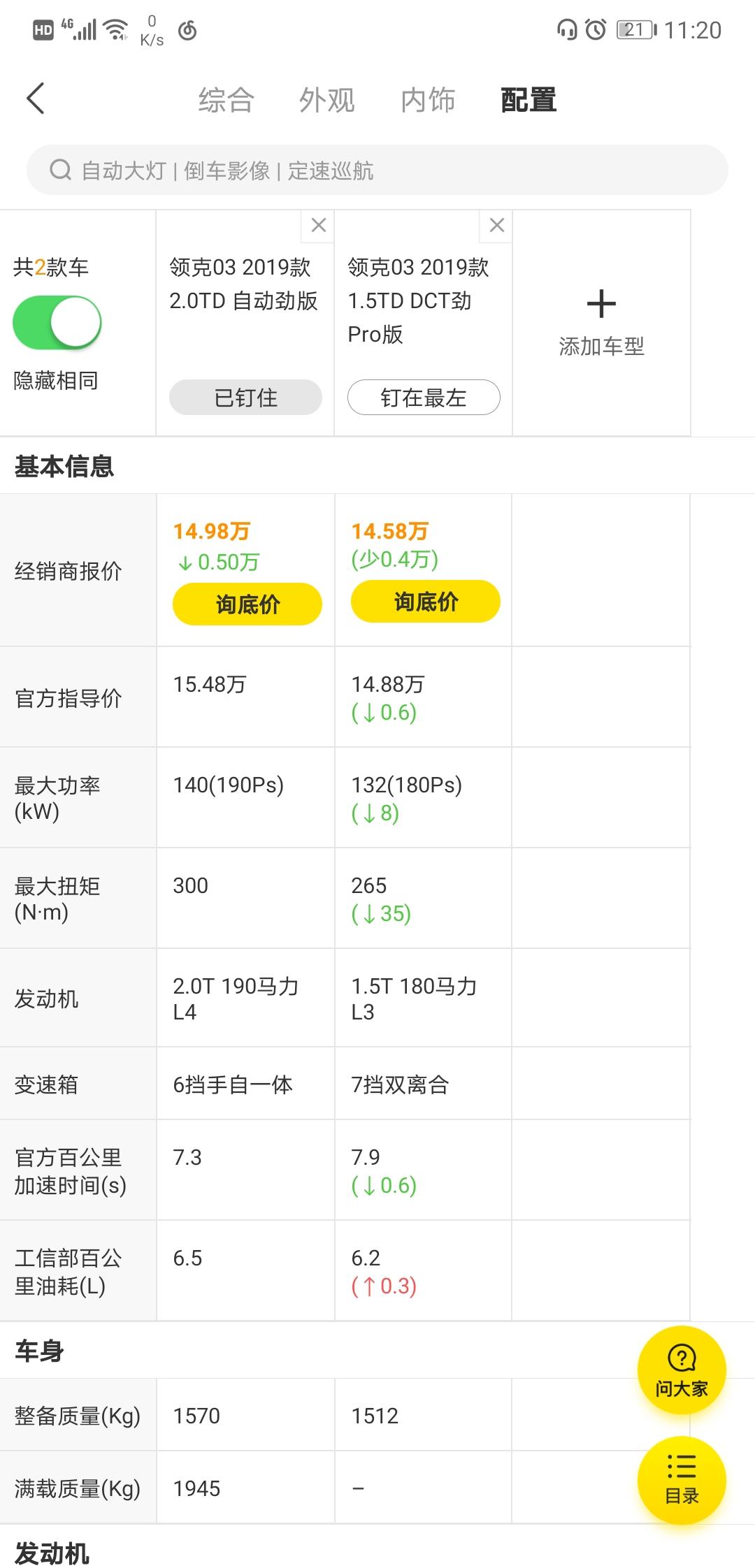 领克03 再过半个月就买车了 我想问问各位老板这2款车选哪一款比较好呢???