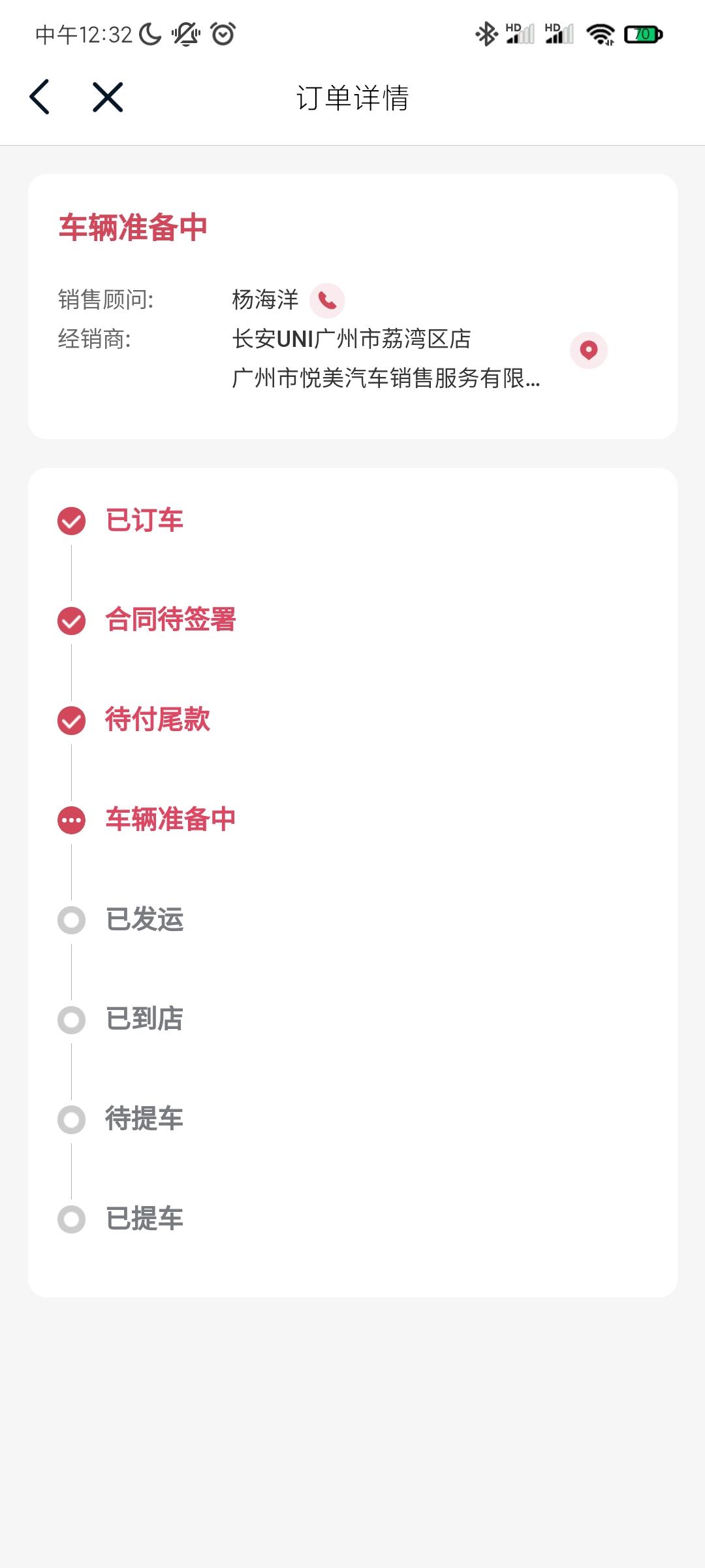 长安UNI-V 尊贵12.8全包，昨天下单这个进度得等多久呢？