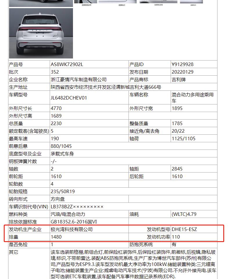 吉利星越L的发动机生产厂家不一样？有什么不一样吗？