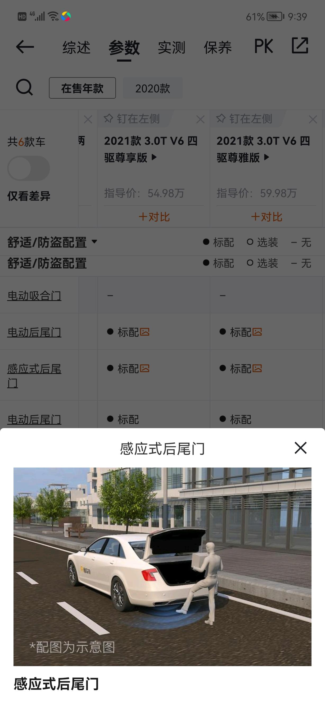 林肯飞行家 配置表格里感应尾门是标配啊