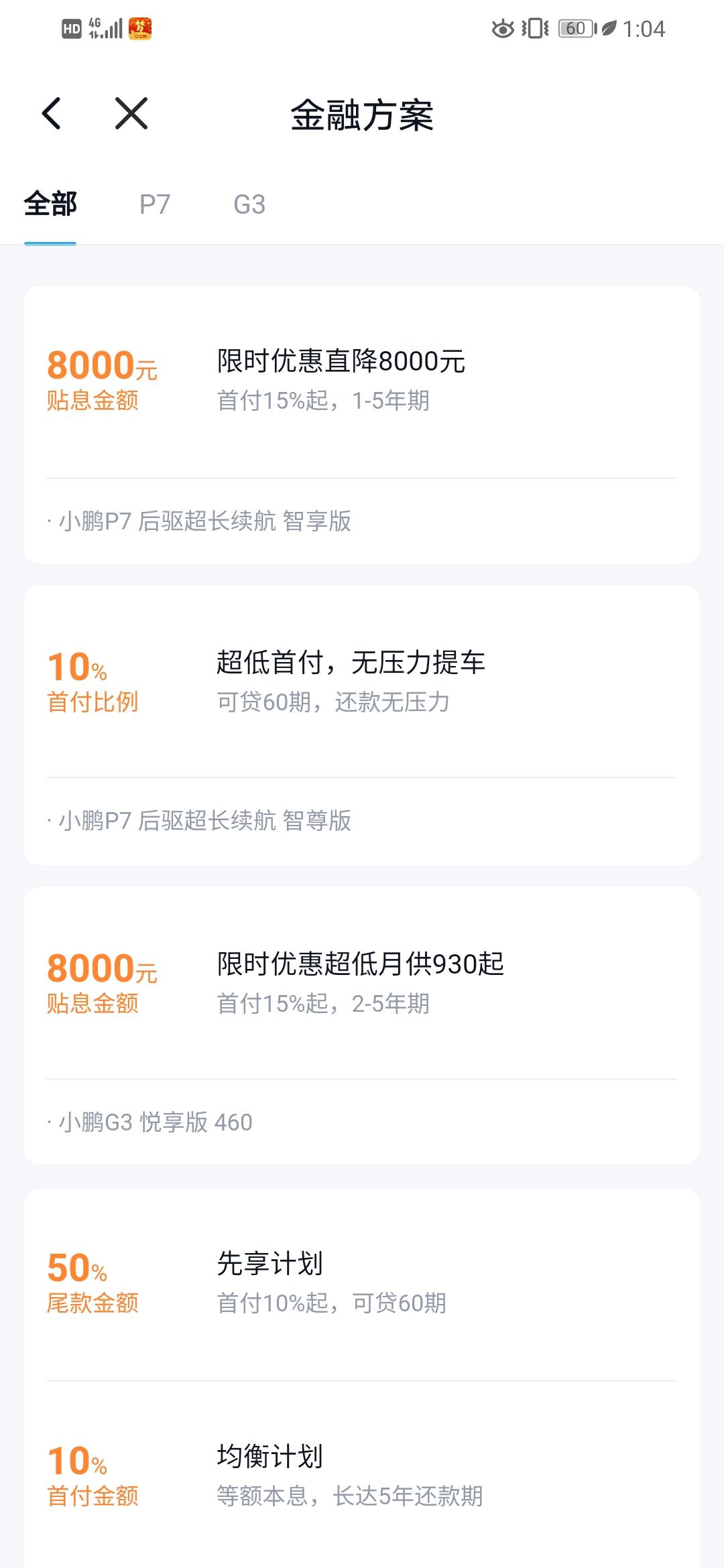 小鹏小鹏P7 大哥们，现在购买p7只有1.2万选配优惠，我是贷款百分之50购买，送的1.2万选配，减掉8000贴息还有4