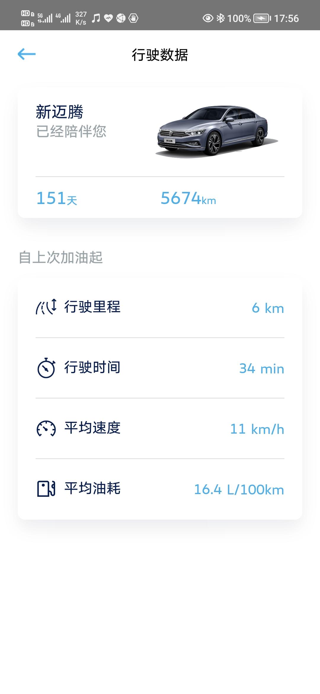 大众迈腾 这个油耗正常吗？就老婆上下班接送小孩开开