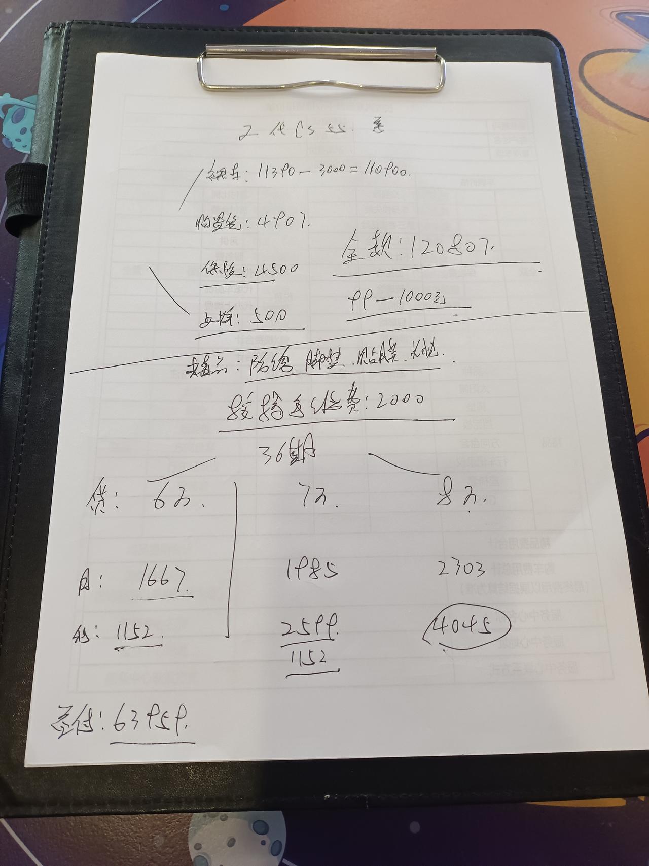 长安CS55 PLUS 大佬们，小弟今天去看了CS55plus第二代尊享版，贷款6万36期月供1667，落地价算下来12