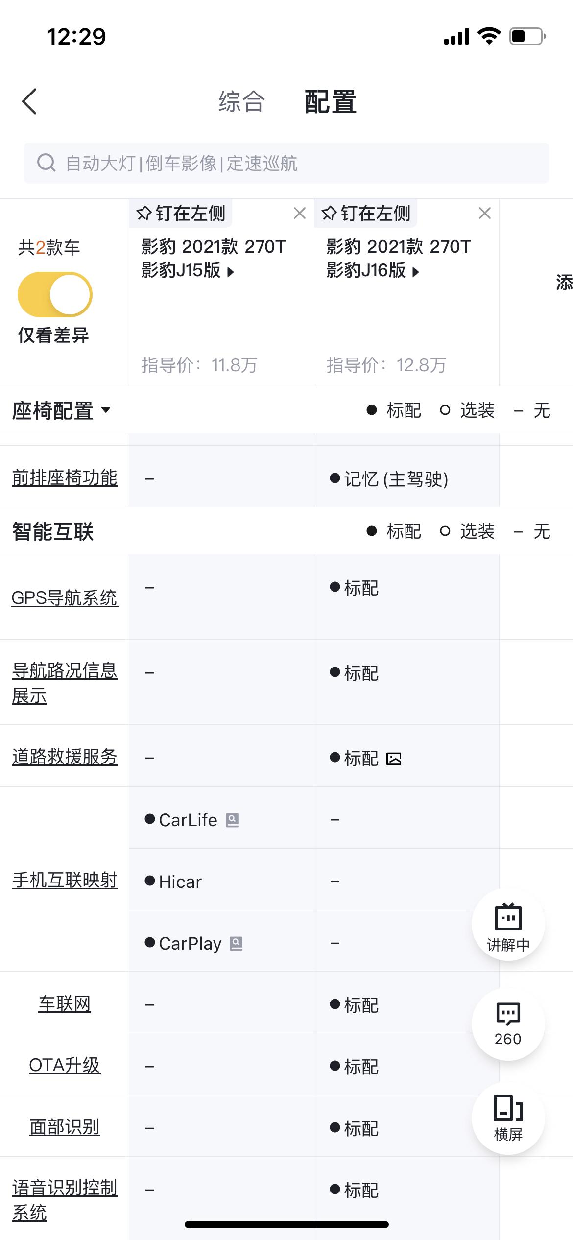 广汽传祺影豹 准备买16了，对比了j15和j16，16没有手机映射功能？是不是16手机都不能连，那音乐怎么放？