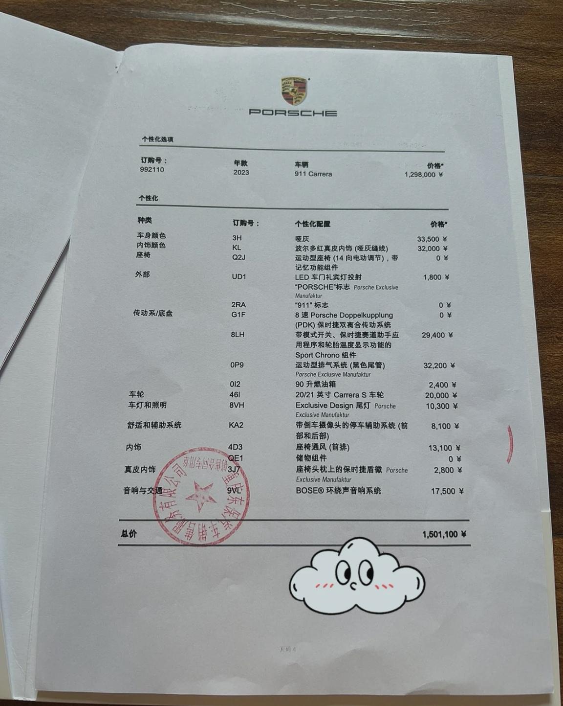 保时捷911 这个选配如何？从好看跟实用来bs有什么建议吗