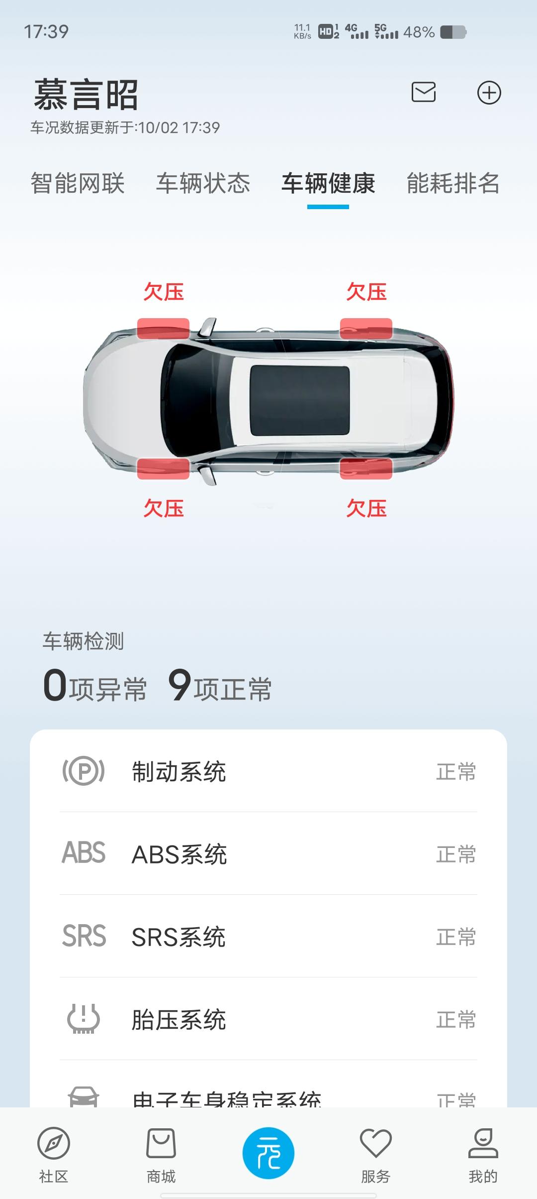 比亚迪元Pro 开着开着，仪表盘上突然提示四个轮胎同时欠压，重启胎压监测系统后又没有提示了，看着轮胎也没啥毛病，大家有遇