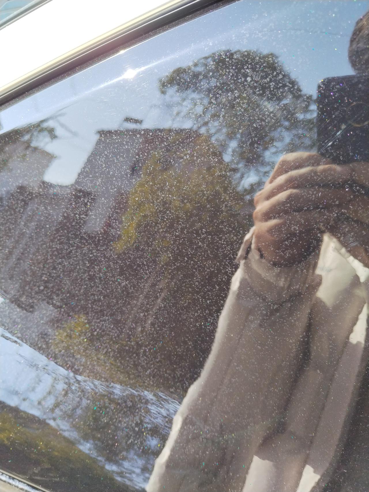领克03 兄弟萌，车停在化工厂边上，然后晚上下雨第二天车上很多这种小点点，使劲擦都擦不掉怎么办！是不是车漆被腐蚀了！有没