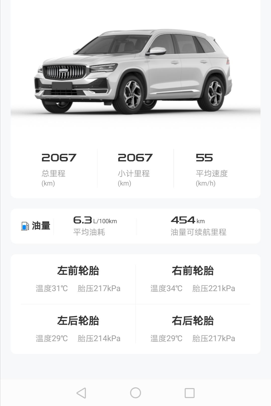 吉利星越L 大家的冷车胎压都是多大的？