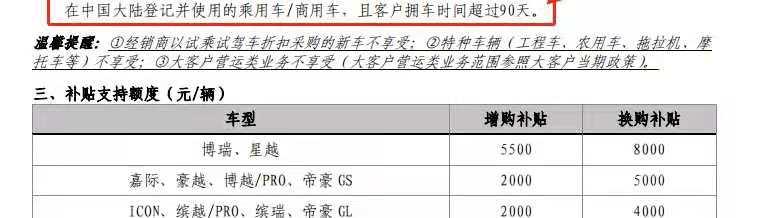 吉利星瑞 我想问下，2000块钱的增购补贴是购车时直接减下来，还是后面再退给你，我现在的情况是，车是原价付的，销售的说后