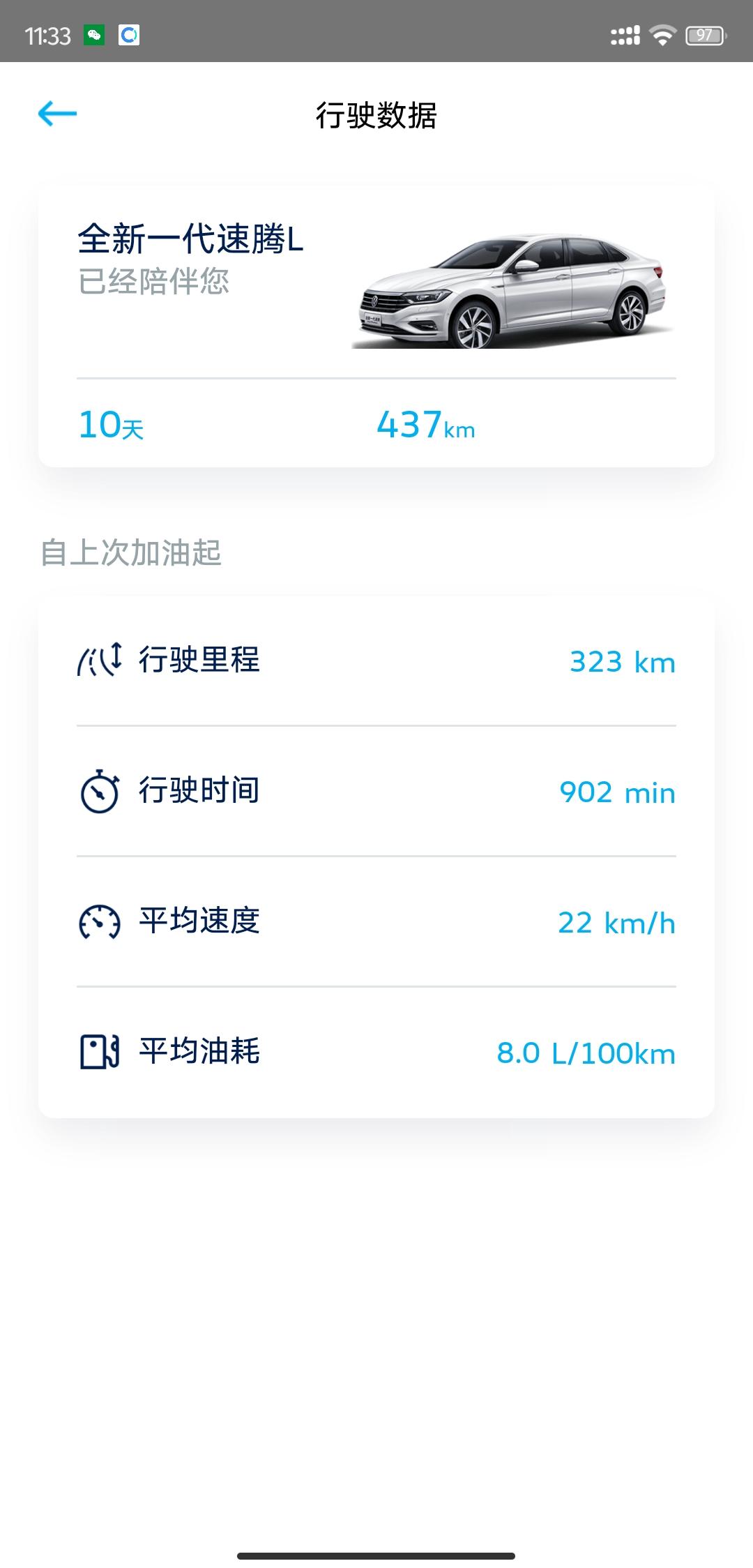 大众速腾 新车    一共加了400的油   现在表显还剩160公里   大哥们问一下   我这新手算不算开的油耗高