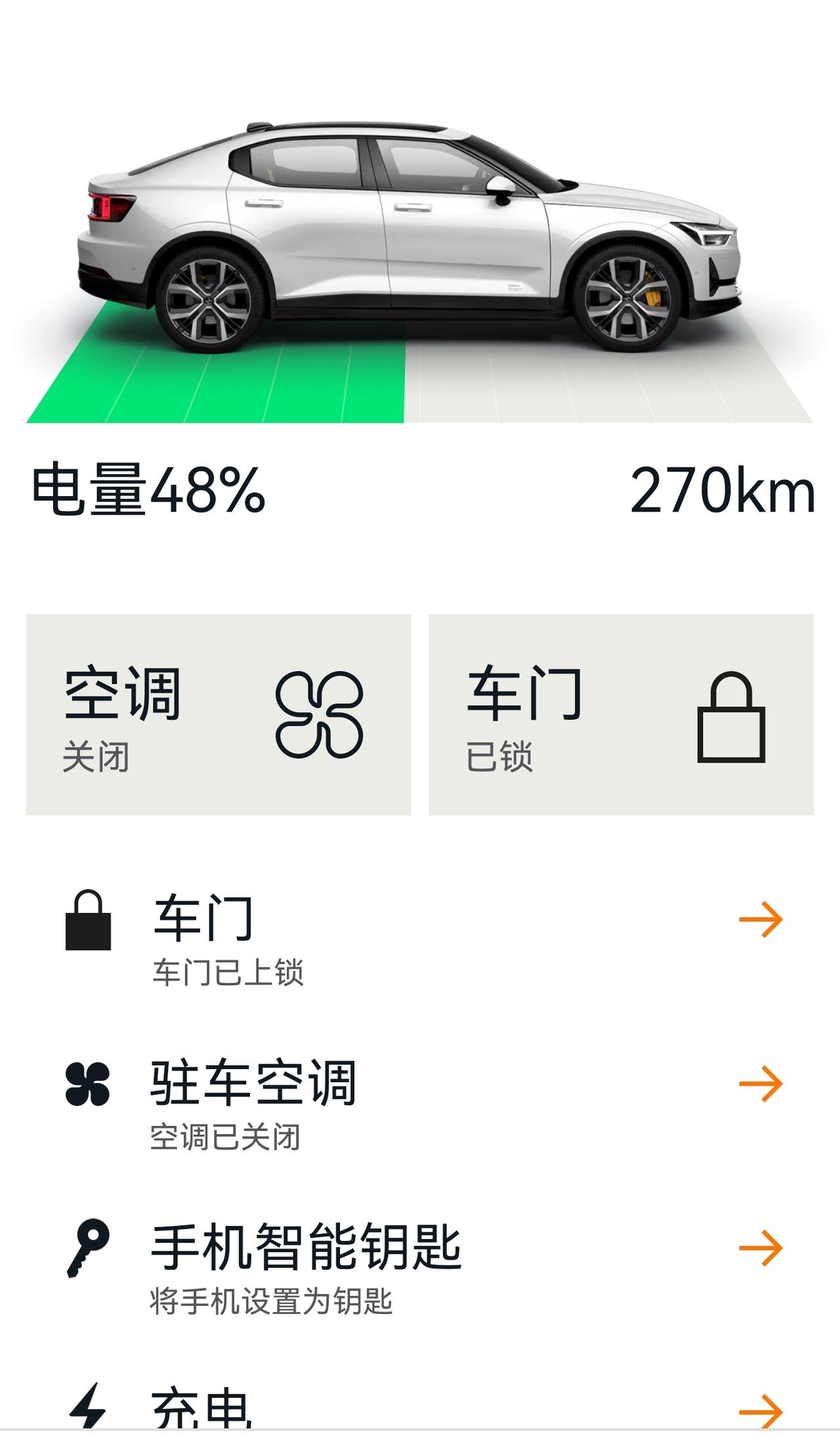 Polestar极星Polestar 2 我发现我的极星app里面车辆状态的页面是每天更新一次的就是每天睡醒之后能成功刷