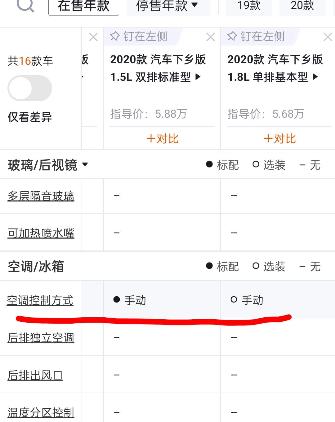 五菱五菱荣光新卡 空调 手动是什么意思 ？