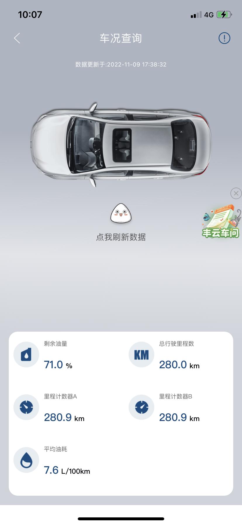 丰田锋兰达 第一次加油200元，显示可以跑200多点公里，跑完油又去加油加了200，显示可以跑300公里。油耗7个8个左