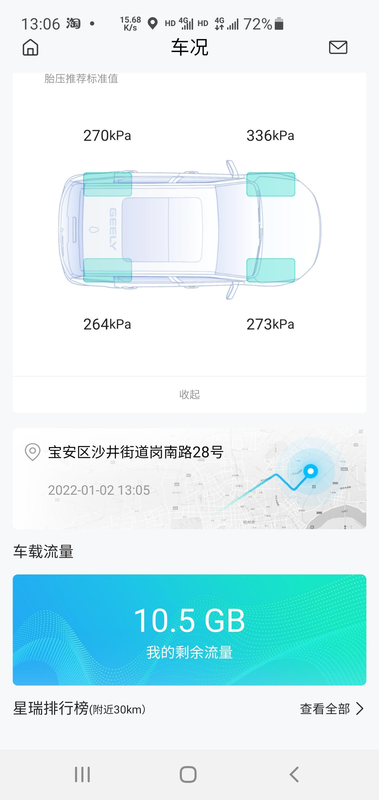吉利星瑞 大哥们，新车才开60公里，这个胎压正常吗？销售说没问题